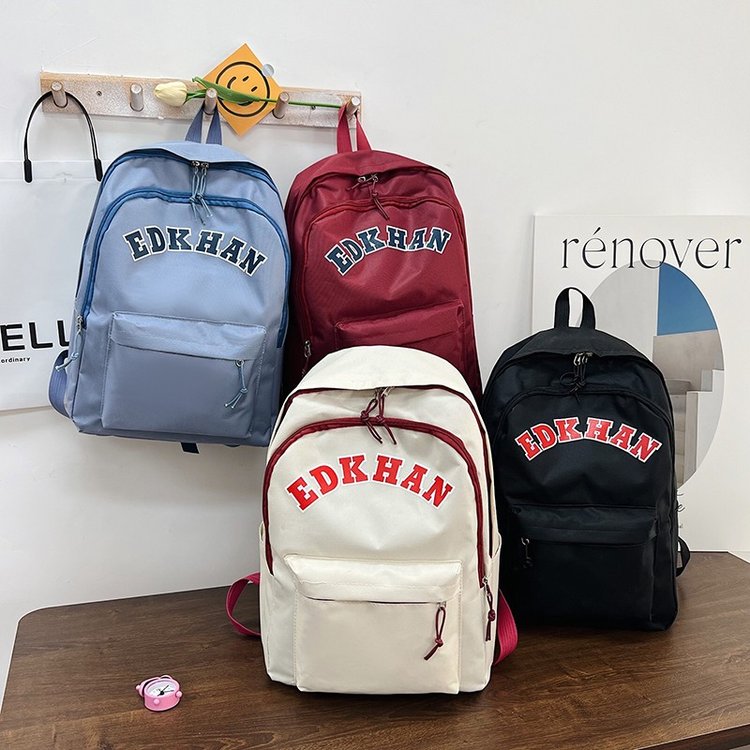 New school bag for women, Korean version, simple, college student, high school student, couple backpack, Japanese style design, junior high school student school bag