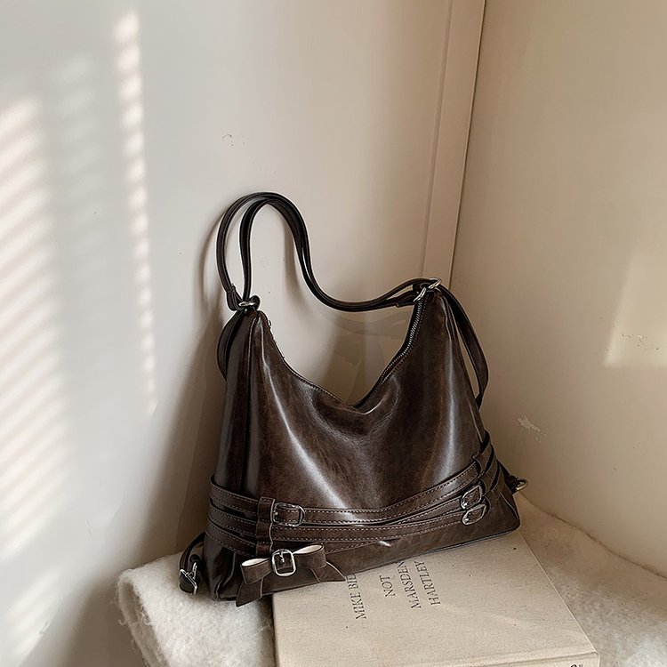 Y2K Sweet Cool Hot Girl Motorcycle Underarm Bag Women's 2024 New Trendy Fashion Crescent Moon Versatile Shoulder Messenger Bag