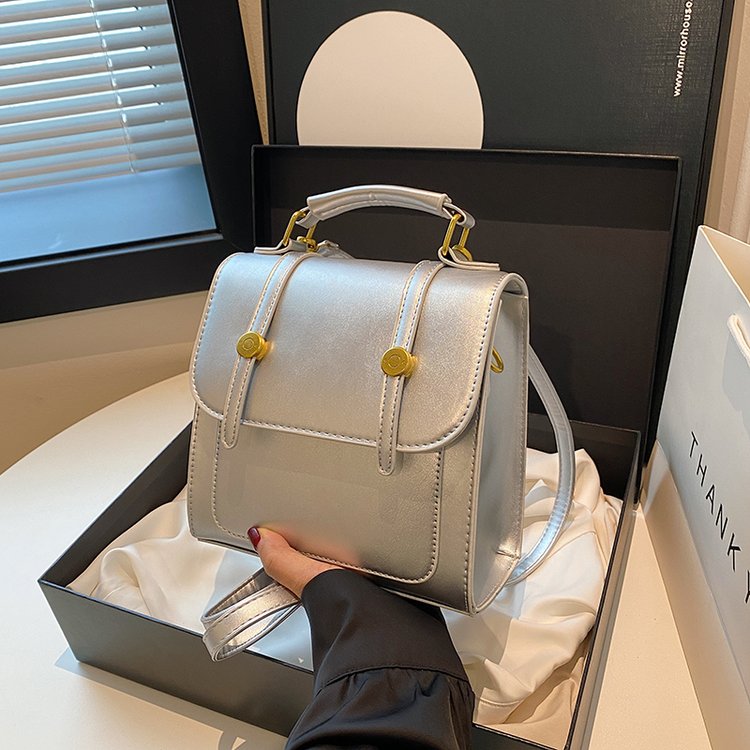 Niche high-end handbag new silver backpack cross-border fashion casual women's backpack