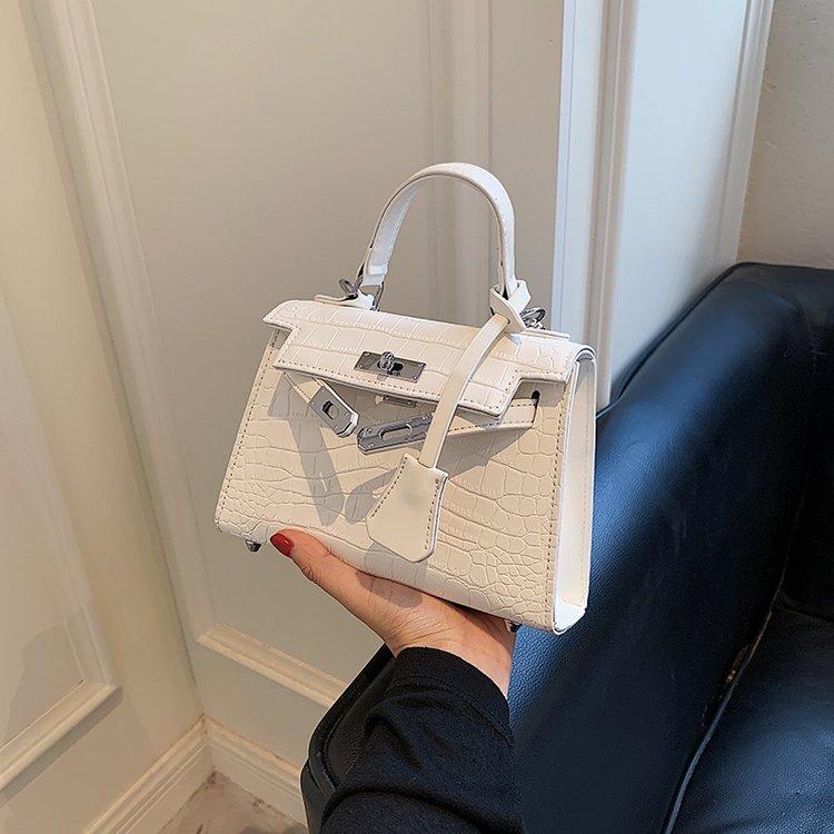 Small bag women's bag summer versatile new fashion crossbody bag crocodile pattern handheld small square bag Kelly bag