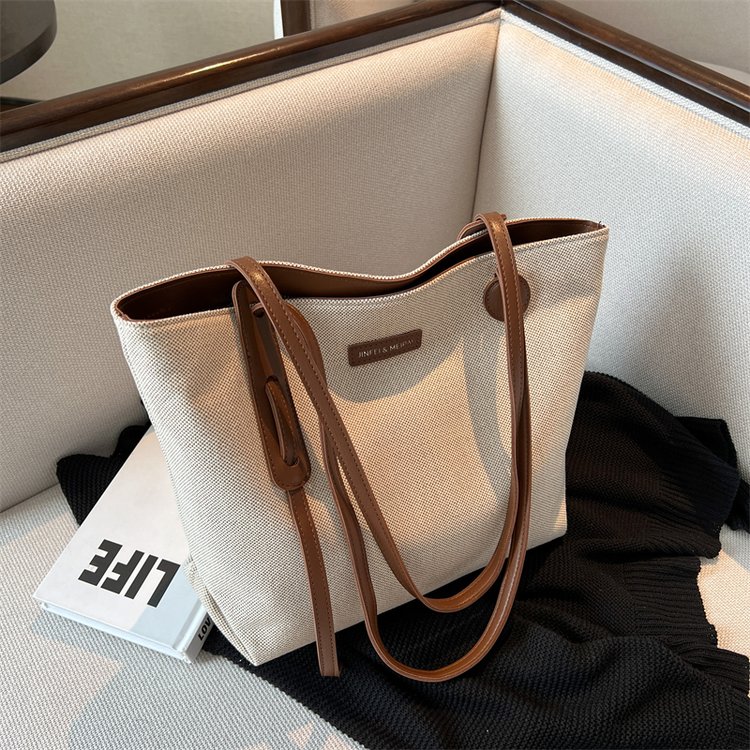 Fashion popular large bag women's new trendy summer casual large-capacity shoulder bag Western style canvas tote bag