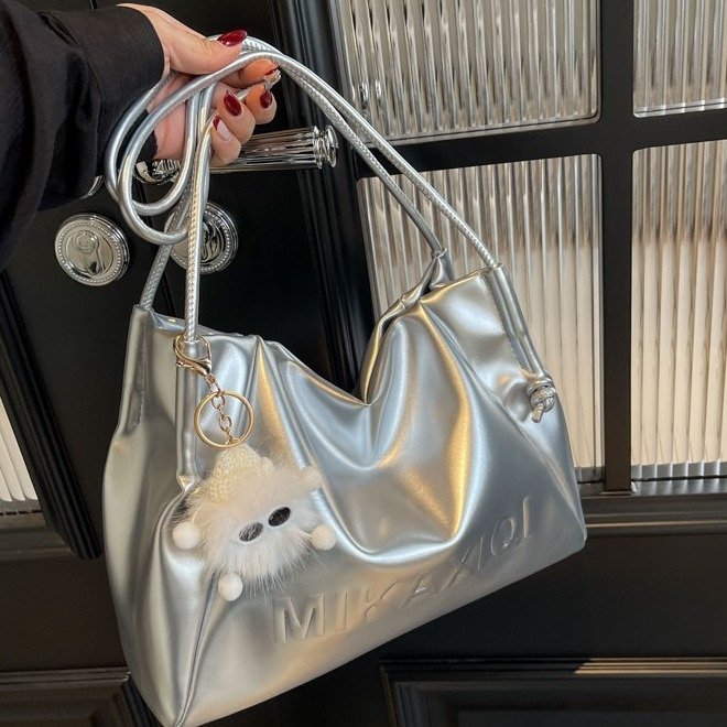 Korean style tote bag for women 2024 summer new high-quality casual versatile commuter pink shoulder bag