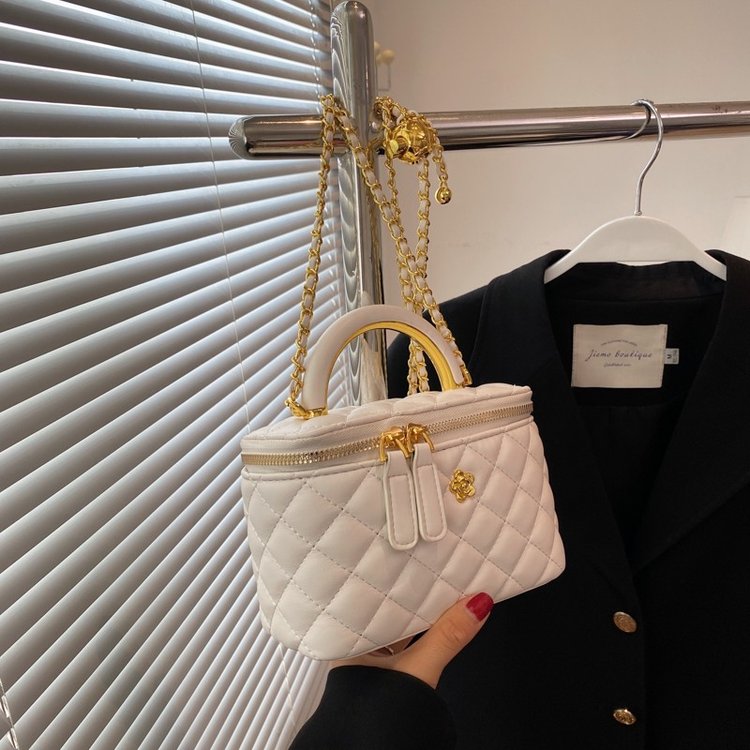 ins chain fashion small bag for women 2024 new rhombus versatile trendy temperament crossbody box portable shoulder bag