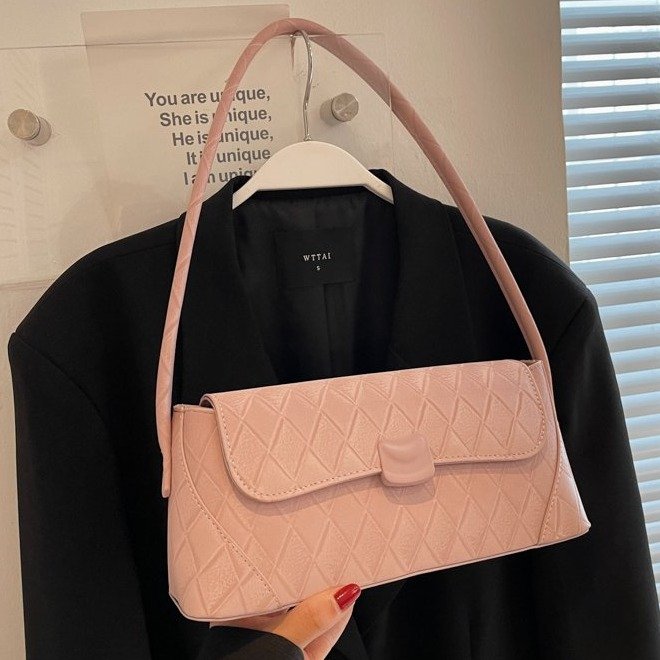 New high-end niche bag for women, fashionable and versatile baguette bag, shoulder bag, commuter handbag, armpit bag
