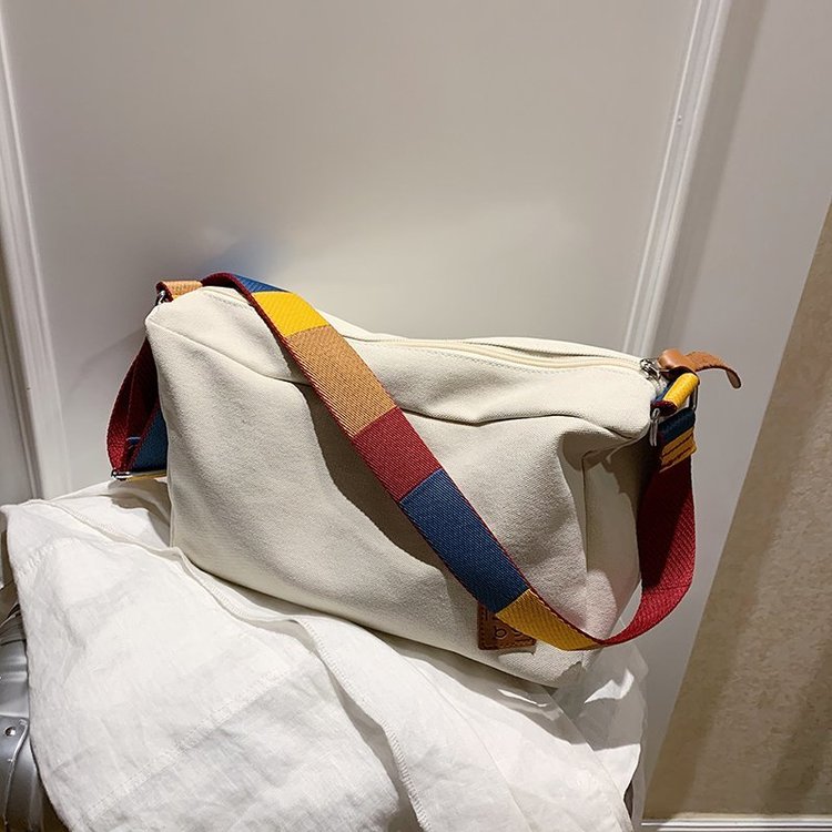 Large-capacity bag Senmeng's new fashion canvas casual shoulder bag female Internet celebrity commuter crossbody bag