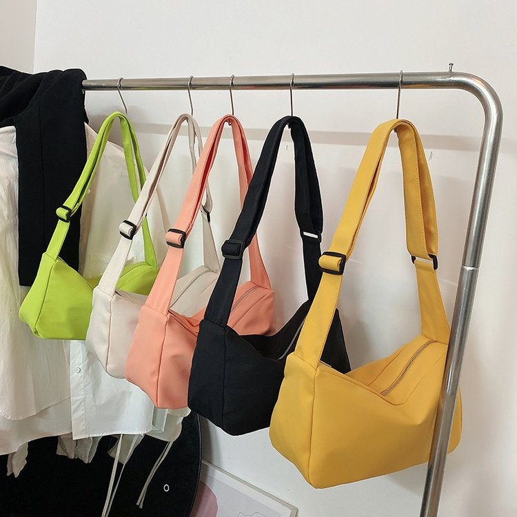 Trendy casual large bag for women spring and summer new solid color large capacity crossbody bag simple fashion canvas bag