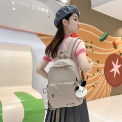 School bag for women Korean style Harajuku style simple solid color lightweight nylon backpack cute versatile student travel bag