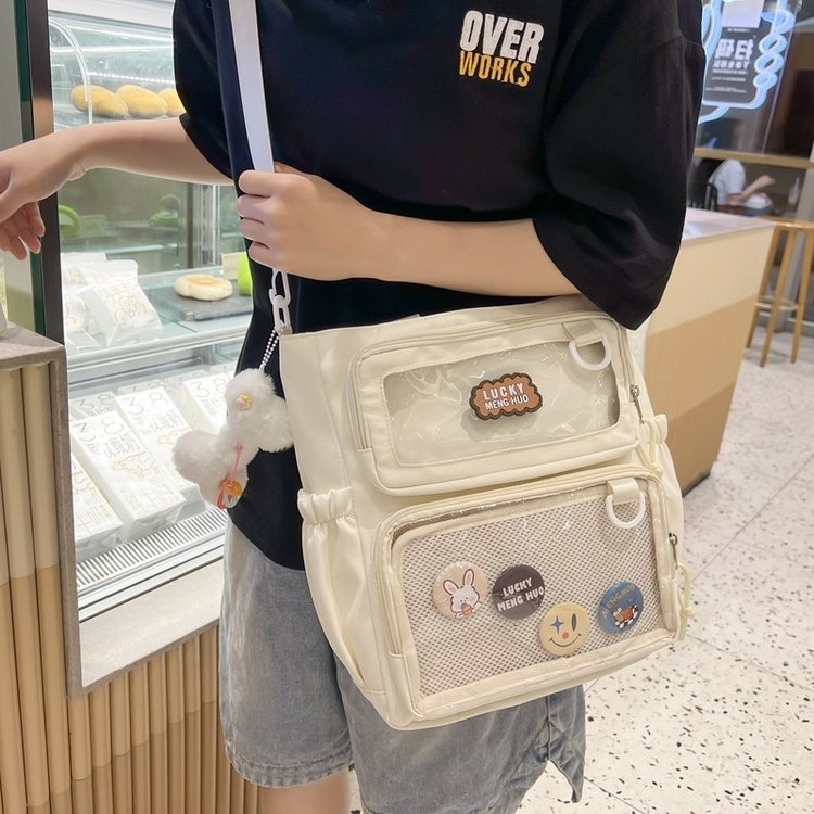 Bajiguzitong bag women's handbag Japanese two-dimensional peripheral shoulder bag student tutoring bag solid color crossbody bag