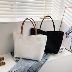 Canvas bag women's new Korean version ins student large capacity handbag shoulder shopping bag simple tote bag
