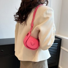 Bags for women, new Korean style fashion girl niche heart-shaped shoulder crossbody bag parent-child foreign trade saddle bag