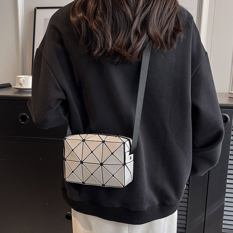 Miyake Women's Bag 2024 New Small Square Bag Geometric Diamond Cupid Box Bag Single Shoulder Crossbody Bag Niche Versatile