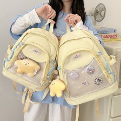 Large-capacity pain bag, small food capacity, simple Japanese two-dimensional millet bag, lightweight junior high school bag, backpack, niche