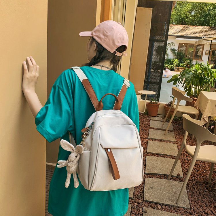Japanese style light backpack solid color simple college student small backpack mini versatile trendy school bag comfortable shopping