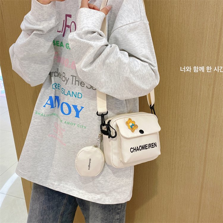 Canvas small bag for women 2024 new fashion versatile simple foreign style shoulder bag girl foreign style crossbody mobile phone bag