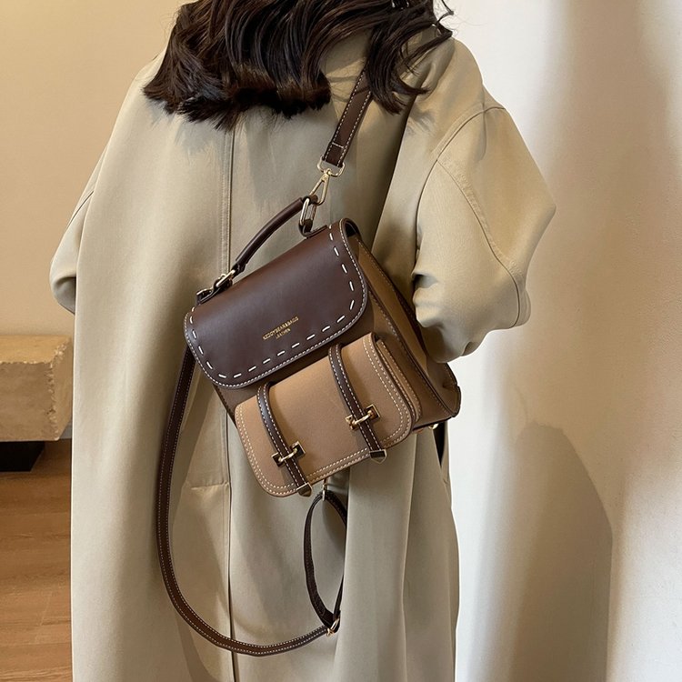 Simple casual fashion bag women's new high-end commuter backpack versatile retro portable shoulder bag
