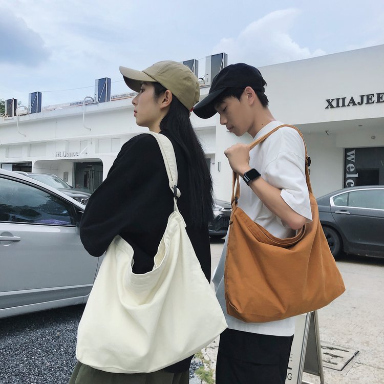 College student simple shoulder bag girl crossbody bag Ruiying girl Korean version tote bag Japanese shoulder bag canvas bag