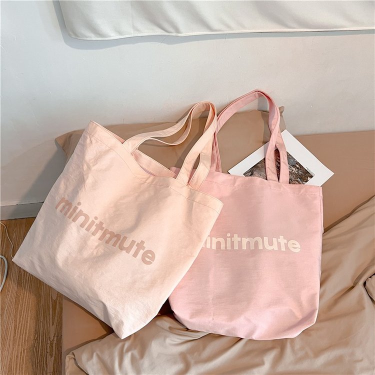 Processed and customized fresh literary and artistic niche letters large-capacity shoulder bag new Korean fashion lightweight breathable handbag