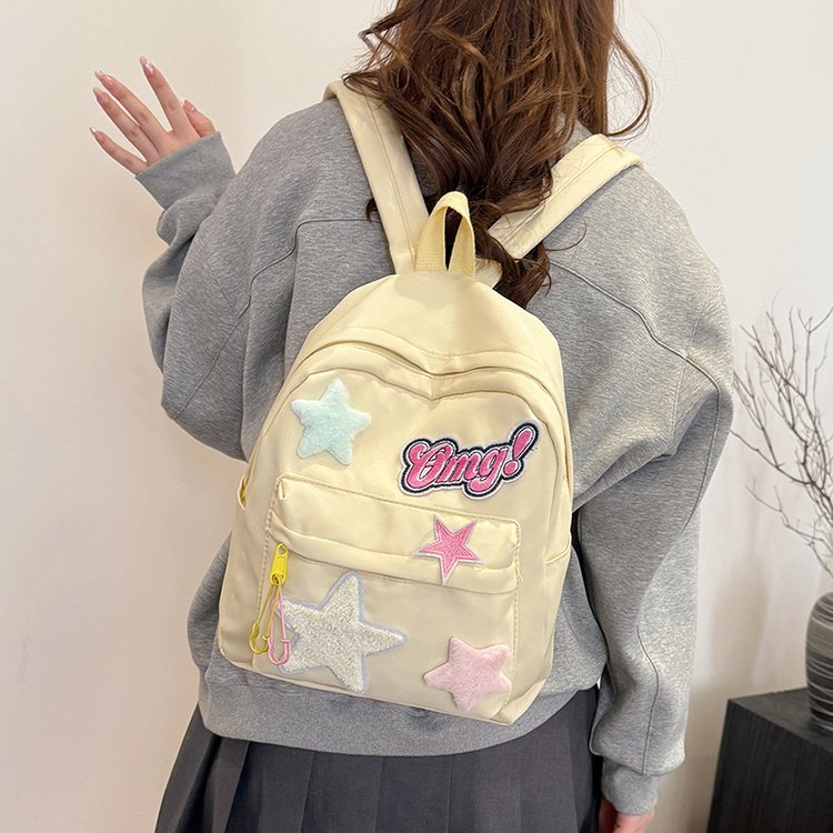 Backpack 2024 new sweet five-pointed star large-capacity schoolbag elementary school student junior high school student high school student backpack