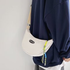 Trendy cool crossbody bag men's Japanese small backpack canvas chest bag ins women's shoulder bag male student outdoor sports bag