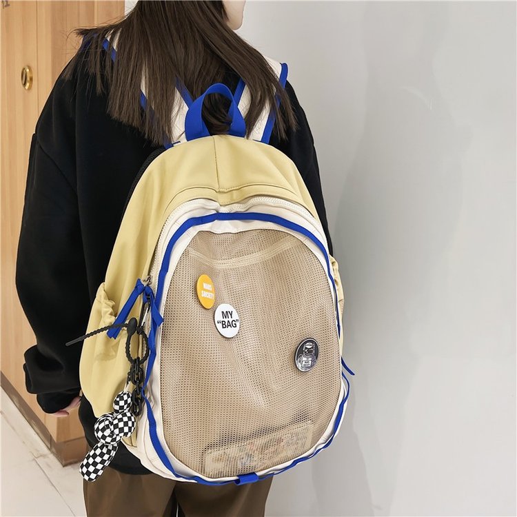 Aegean Sea Backpack Female Japanese Junior High School Student School Bag Large Capacity Lightweight Backpack 15-inch Computer Bag