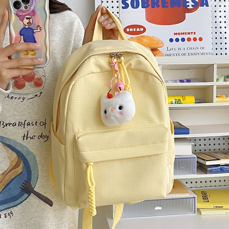 Backpack Original Classic Solid Color Minimalist Style Women's Simple Large Capacity School Bag College Student New High School Backpack
