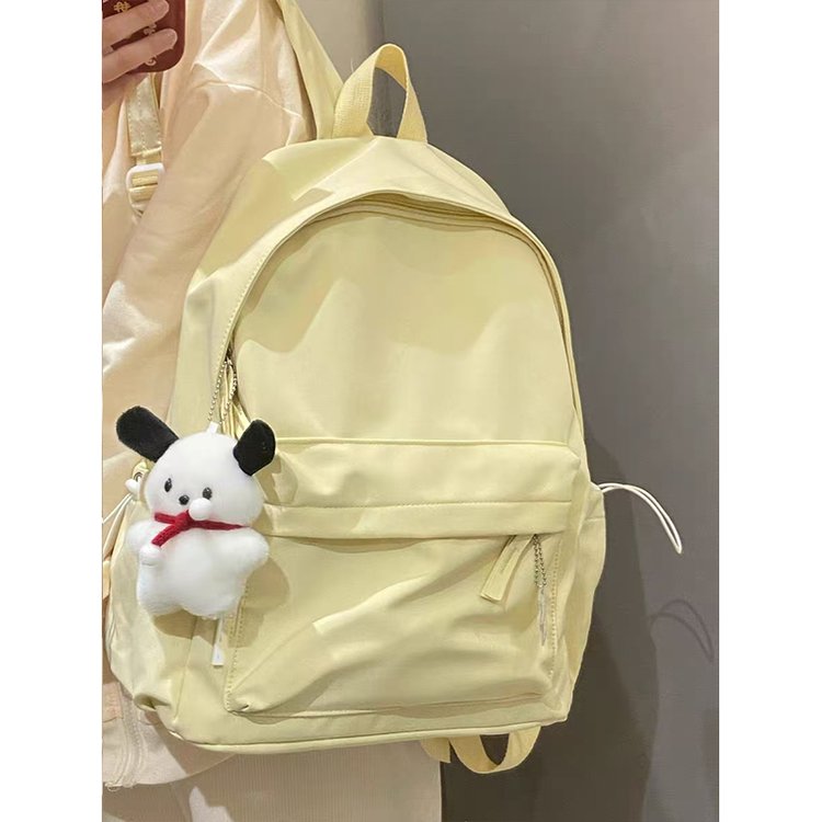 Schoolbag female Korean version college student high school student junior high school student backpack niche simple versatile solid color girl backpack