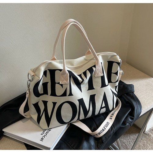 Letter printed canvas bag cross-border fashion armpit bag commuter shoulder bag for women