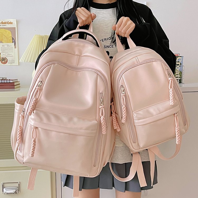 Korean female college student bag women's 2024 new trendy casual backpack versatile large capacity bucket bag backpack