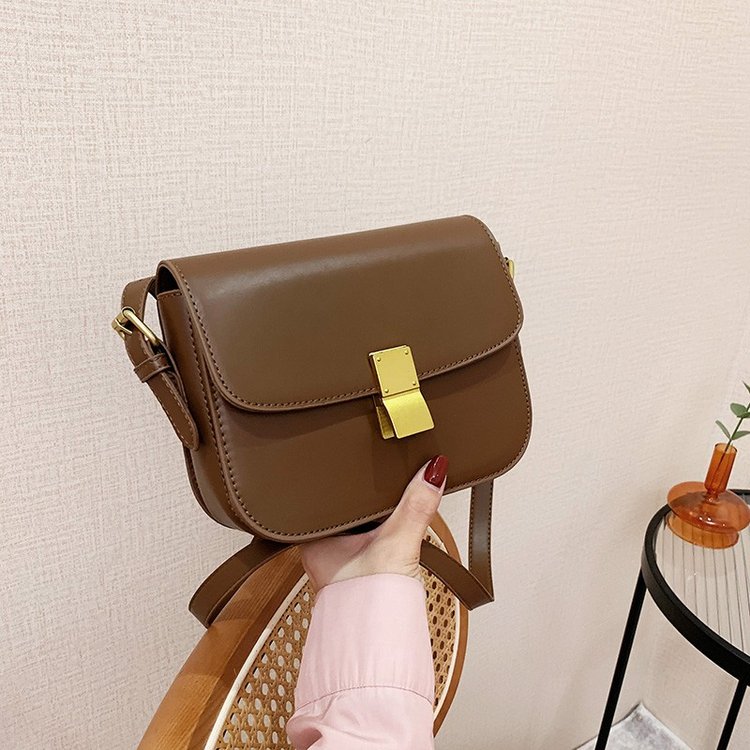 Popular small bag for women in autumn and winter new niche brown tofu bag crossbody bag high-end single shoulder small square bag