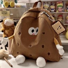 Creative personalized cookies children's backpack women's corduroy simple trend backpack kindergarten large capacity school bag