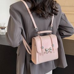Textured portable briefcase for women 2024 spring and summer new style simple fashion shoulder bag student class commuting backpack