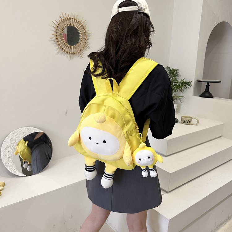 Cute egg bag bag 2023 new bag women's canvas bag fashion versatile backpack college student bag