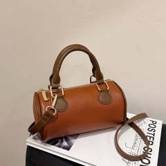 Niche design bag for women 2024 new fashion Boston bag handheld round bag high-end cylindrical crossbody bag