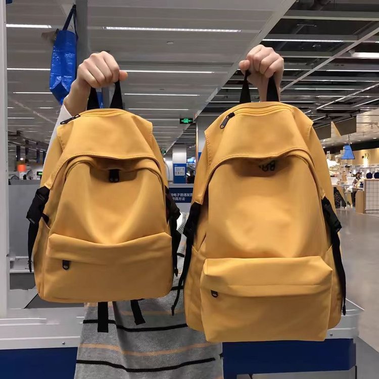 Japanese solid color fashion nylon backpack female school bag female Korean version high school lightweight backpack female college student backpack