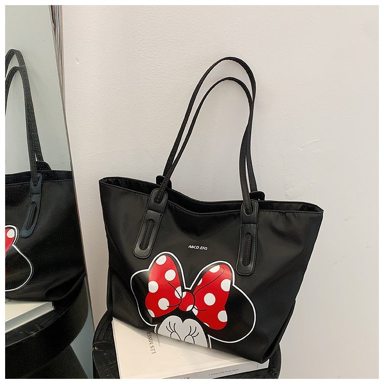 Nylon Printed Large Capacity Shoulder Handbag Women's 2022 New Cartoon Mother and Baby Bag College Student Class Backpack