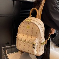 Backpack women's backpack 2024 new niche leather college student bag sense large capacity women's travel