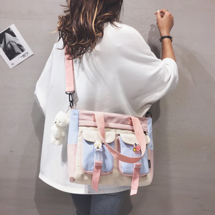 High-looking cross-body canvas bag new middle school student primary school student tutoring bag handbag tutoring shoulder bag female