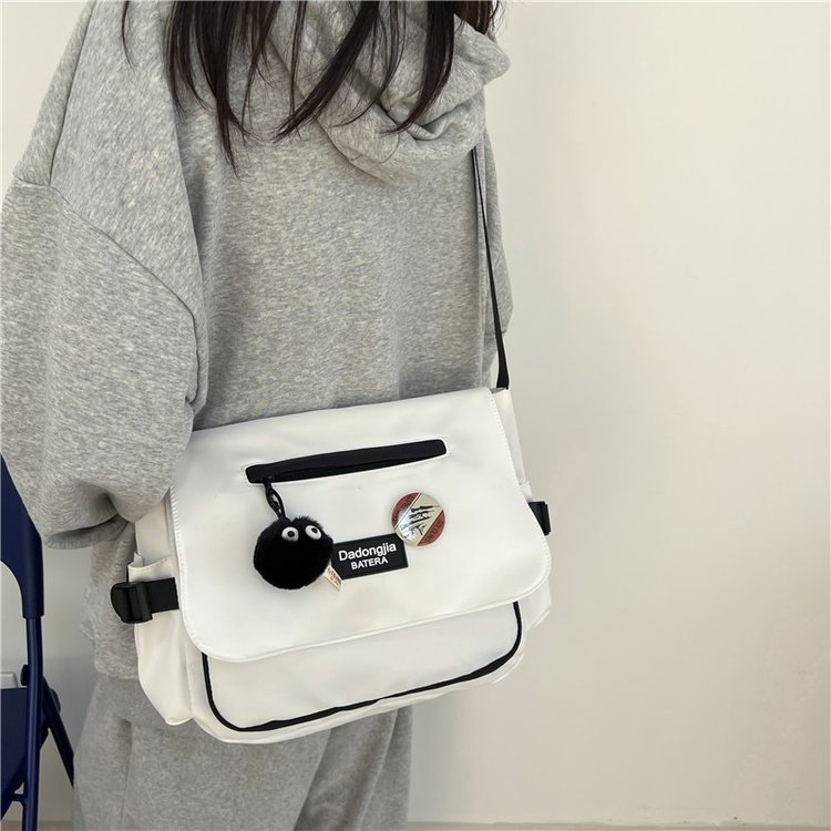 ins college student crossbody bag class casual backpack shoulder bag Japanese bag female Harajuku simple messenger bag male