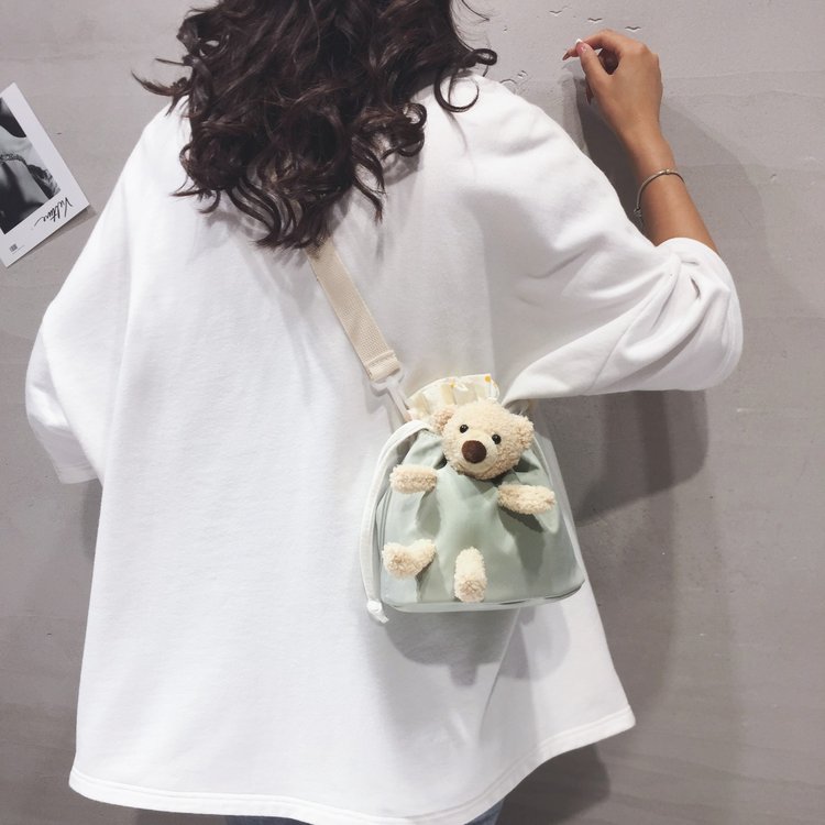 Cute lamb canvas crossbody bag bag for female students new shoulder bag Japanese style ins girly water