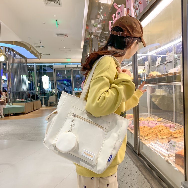 Casual Large Capacity Bag 2024 New Korean Style Lazy Style Ladies Commuting Shoulder Bag College Student Class Tote Bag