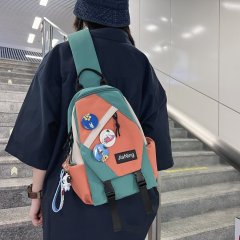 Chest bag men's cross-body bag ins trendy brand sports student shoulder bag casual boys' shoulder bag Japanese cross-shoulder small backpack