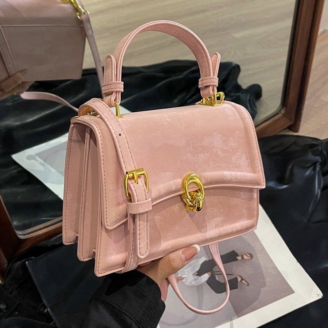 Women's bags 2024 new trendy high-end fashion versatile one-shoulder crossbody bag summer texture handheld small square bag