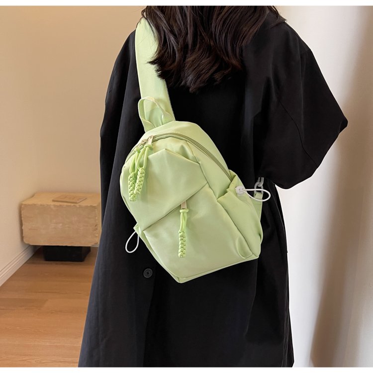 Dopamine Summer Canvas Bag Women's 2024 New Trendy Ins Japanese Casual Chest Bag Versatile Commuting Crossbody Bag