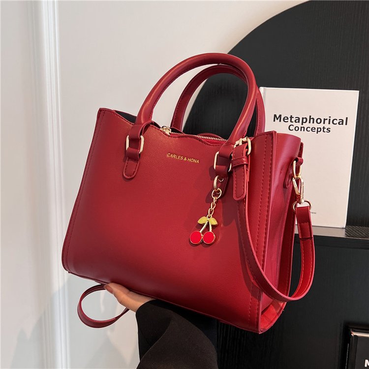 Red wedding bag for women 2024 new portable bridal bag texture mother bag versatile single shoulder crossbody bag fashionable