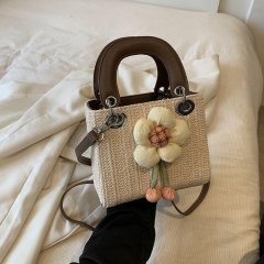 Woven straw bag for women 2024 new niche design high-end crossbody bag seaside popular portable Princess Diana bag