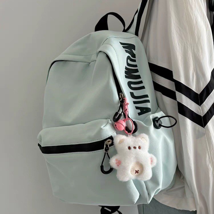 Korean style schoolbag for women solid color small fresh high school student backpack campus ins style simple backpack for women