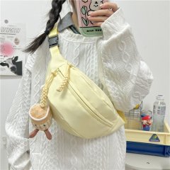 Canvas casual bag women's 2024 new trendy crossbody bag summer sports chest bag niche versatile ins waist bag