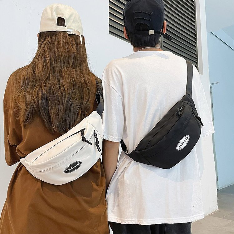 Mobile phone waist bag, trendy brand, men's chest bag, Japanese style, simple, lightweight, small shoulder bag, women's casual sports crossbody bag, men's