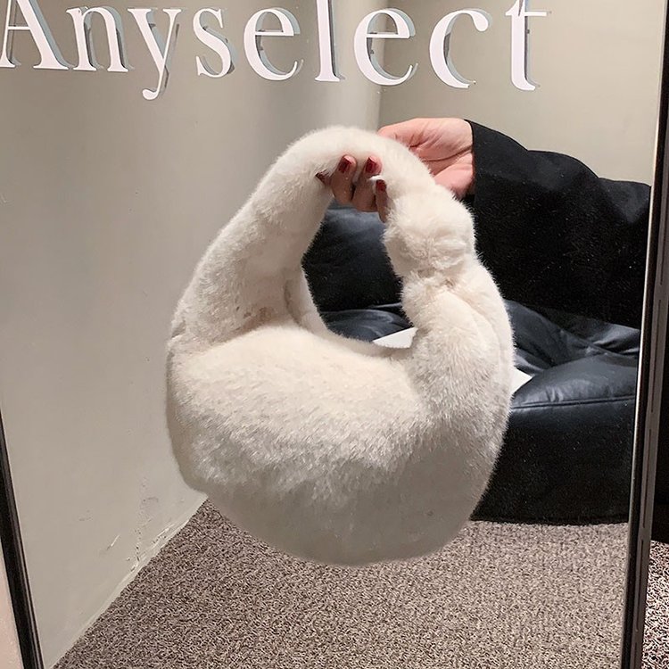 Furry bag women's large capacity new fashion autumn and winter plush handbag cute texture furry bag