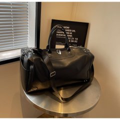 Business style rivet travel bag women's new luggage boarding bag large capacity men's portable sports training fitness bag